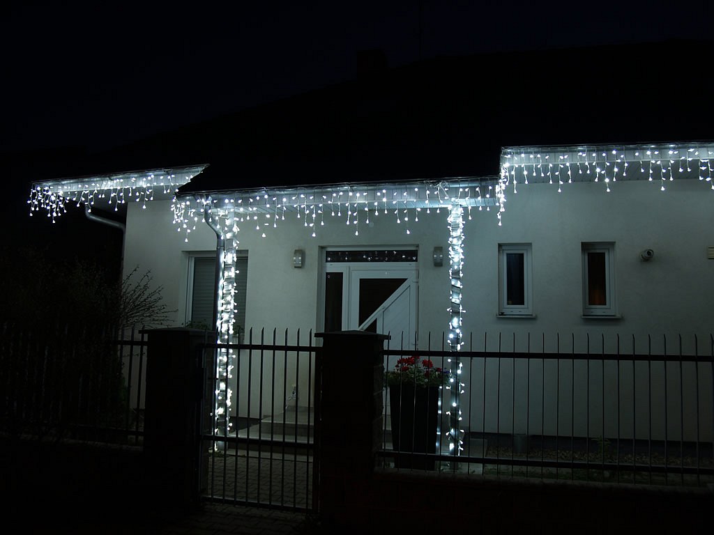 LED-Lichtset für das Haus, 9+1 , Kaltweiß mit Flash, weißes Kabel