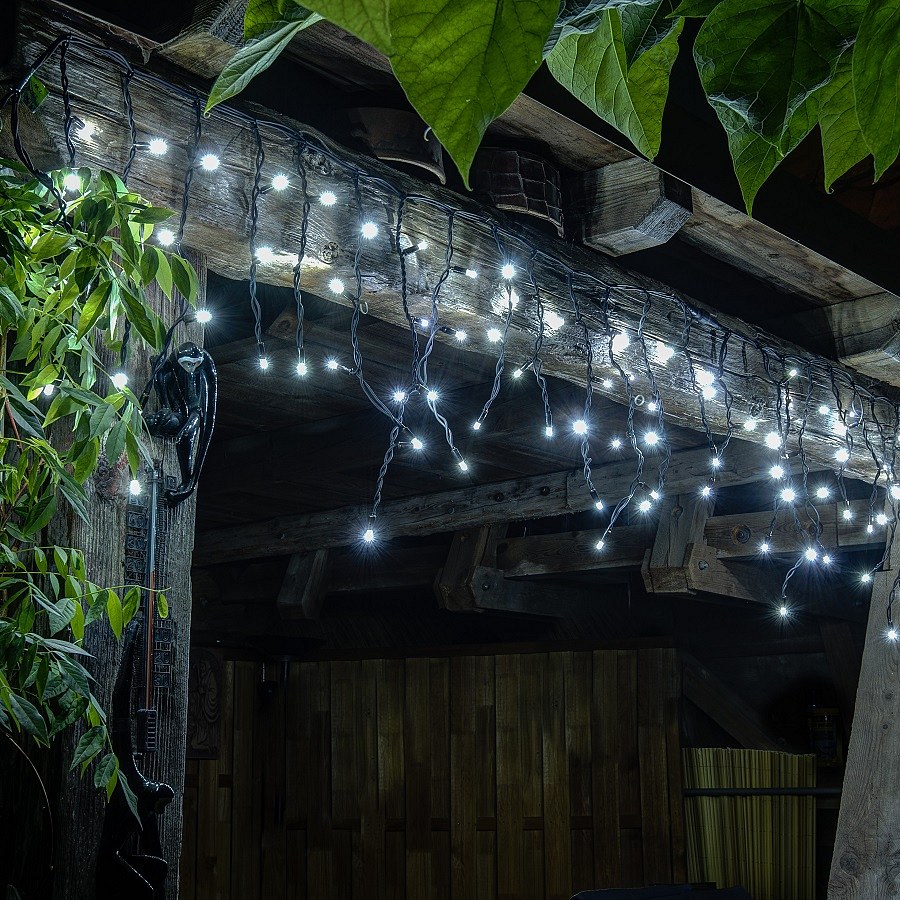 LED-Lichtset für das Haus, 9+1 , Kaltweiß mit Flash, schwarzes Kabel