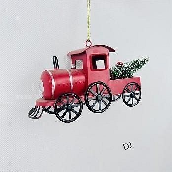 Bemalte weihnachtliche Metalldekoration 9,5x1,2x9,5 cm