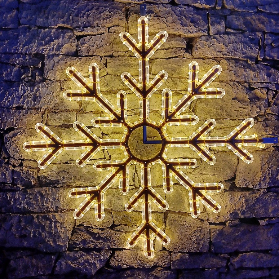 LED-Beleuchtung mit Schneeflockenmotiv, warmweiß, Ø 85 cm