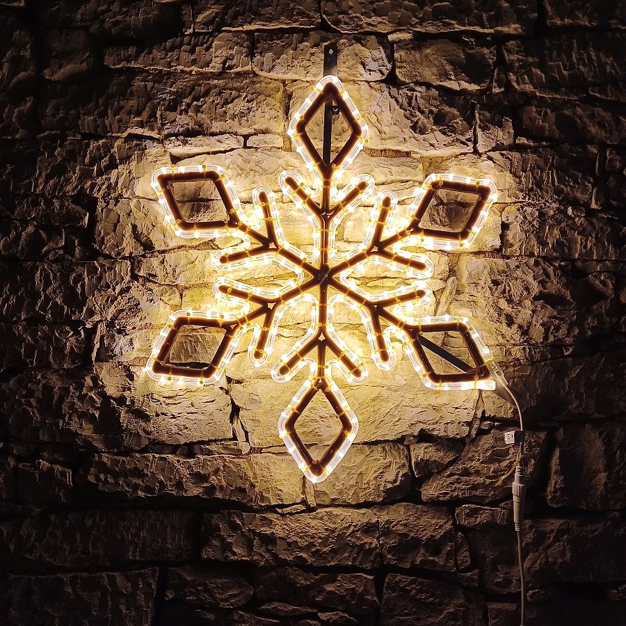 LED-Beleuchtung mit Schneeflockenmotiv, warmweiß, Ø 65 cm