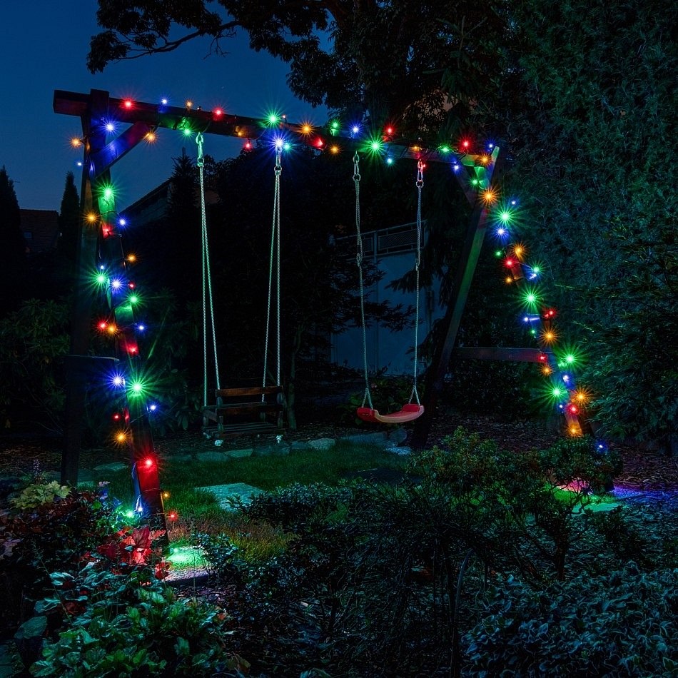 LED Weihnachtsaußenbeleuchtung bunt, 20 m, 120 Dioden