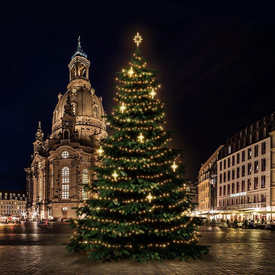 LED-Lichtset für Weihnachtsbäume 18-20 m hoch, Warmweiß, Dekorationen DZ113WS4