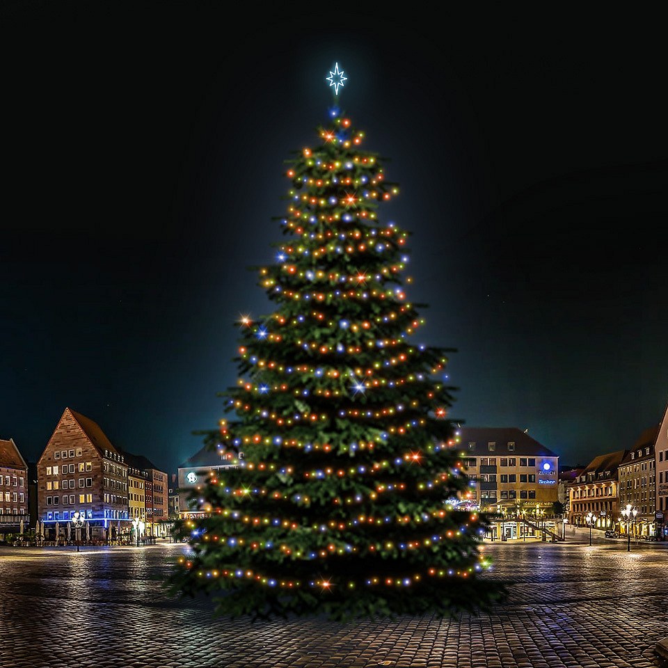 LED-Lichtset für Weihnachtsbäume 21-23 m hoch, Bunt