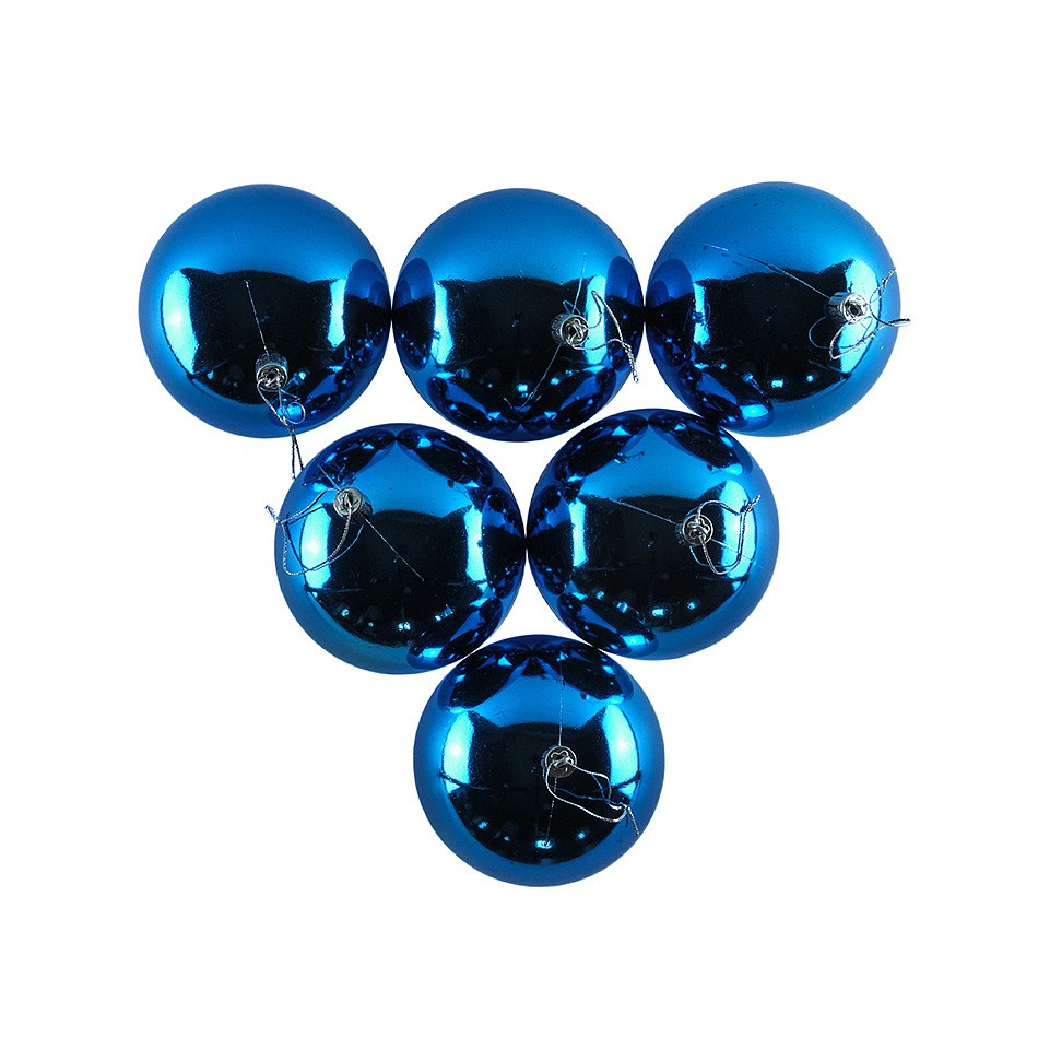 Kunststoffkugel,l, durchm. 10 cm, Blau, 6x, glänzend