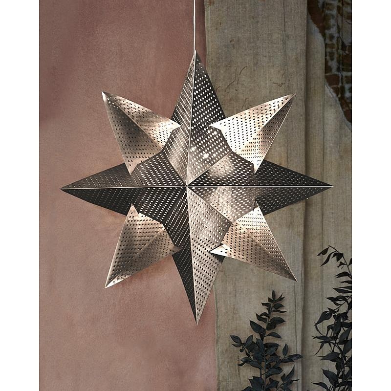 LED-Hängedekoration, Stern, Silber, Durchm. 33 cm