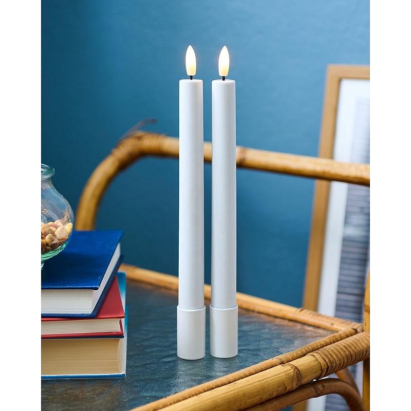 Sille Tall LED-Kerze, 2er-Set, Weiß, 25 cm