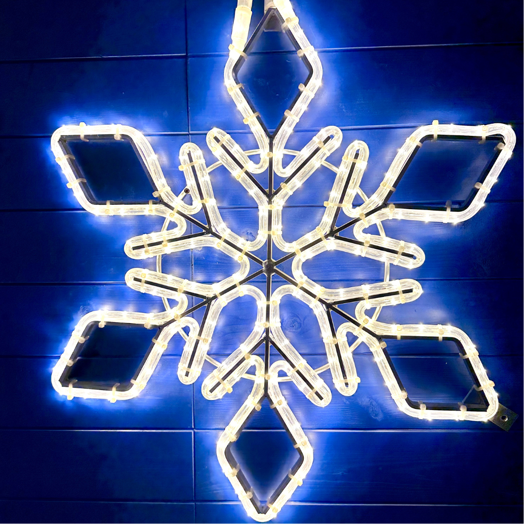 LED-Beleuchtung mit Schneeflockenmotiv, warmweiß, Ø 65 cm