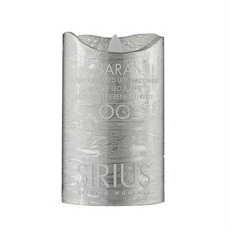 SIRIUS Wachs LED kerze - 12,5 cm, silber