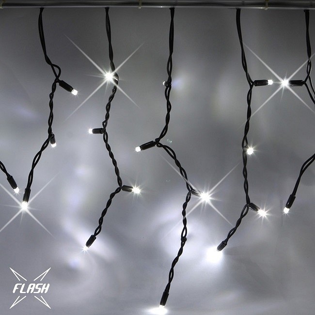 LED Licht Eiszapfen - BLITZ, 3x0,5 m, cool weiß, 114 dioden