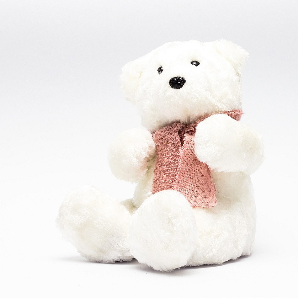 Plüsch Teddybär 19x18x20 cm - weiß