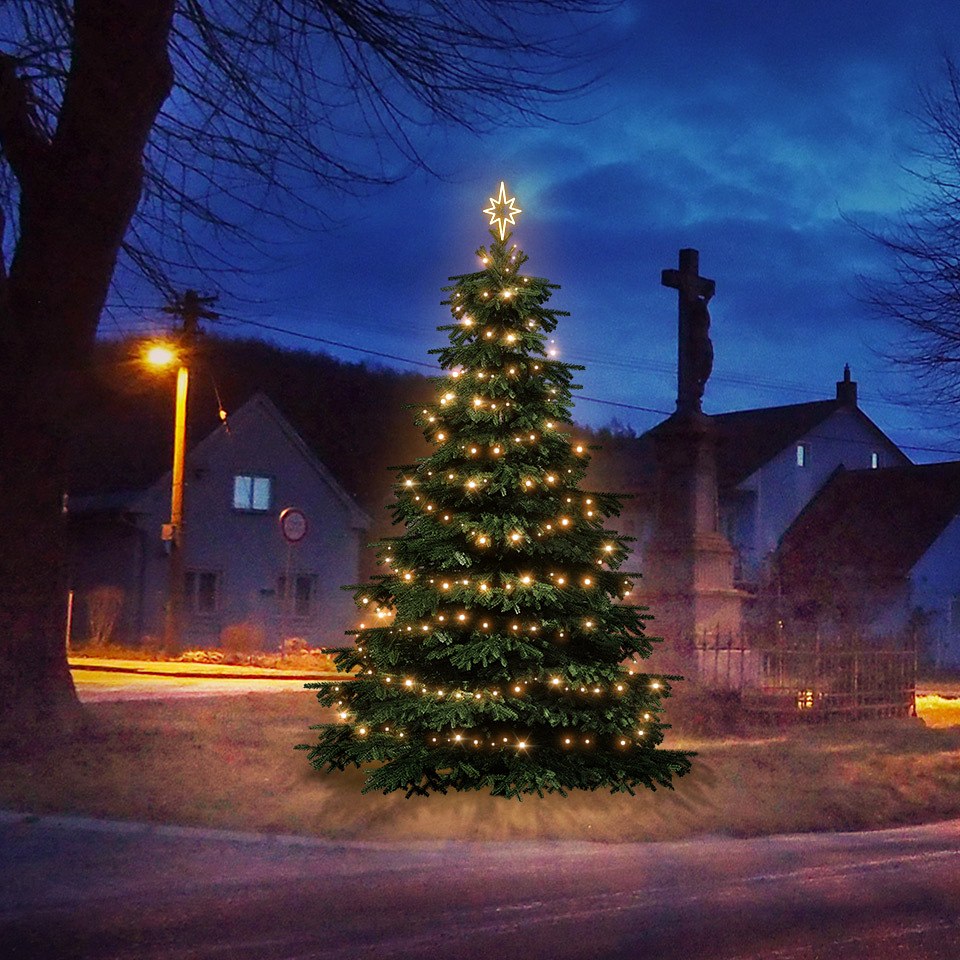 LED-Lichtset für Weihnachtsbäume 3-5 m hoch, Warmweiß