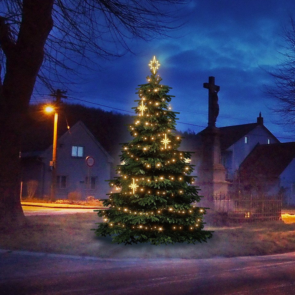 LED-Lichtset für Weihnachtsbäume 3-5 m hoch,  Warmweiß, Dekorationen DZ113WS2
