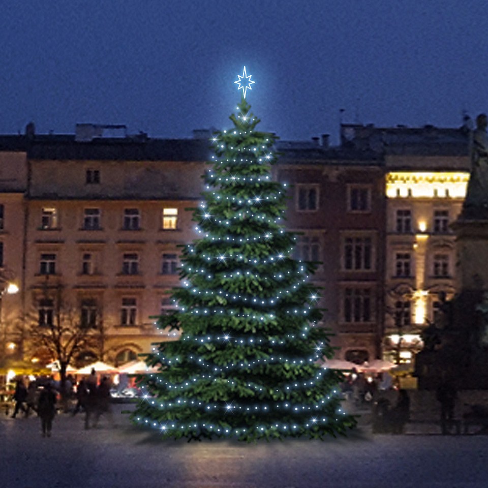 LED-Lichtset für Weihnachtsbäume 9-11 m hoch, Kaltweiß