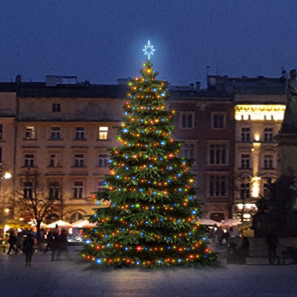 LED-Lichtset für Weihnachtsbäume 9-11 m hoch, Bunt