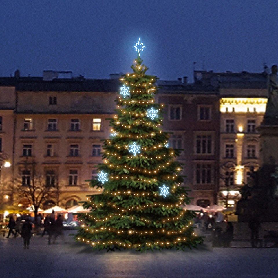 LED-Lichtset für Weihnachtsbäume 9-11 m hoch, Warmweiß, Kaltweiße Dekorationen  EFD05