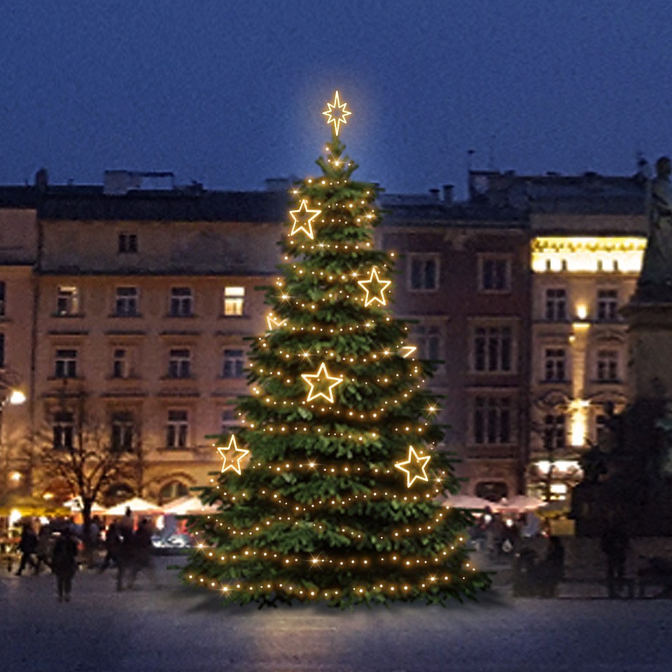 LED-Lichtset für Weihnachtsbäume 9-11 m hoch, Warmweiß, Dekorationen DZ115WS1