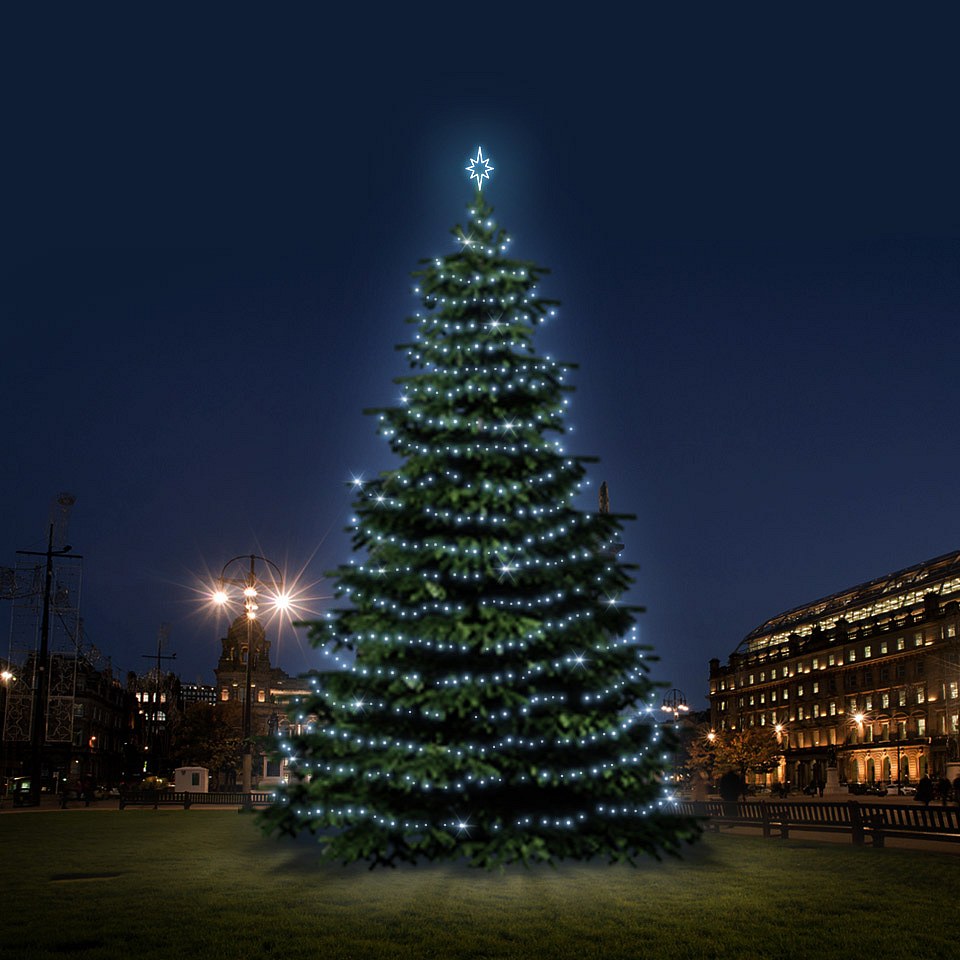 LED-Lichtset für Weihnachtsbäume 12-14 m hoch, Kaltweiß,