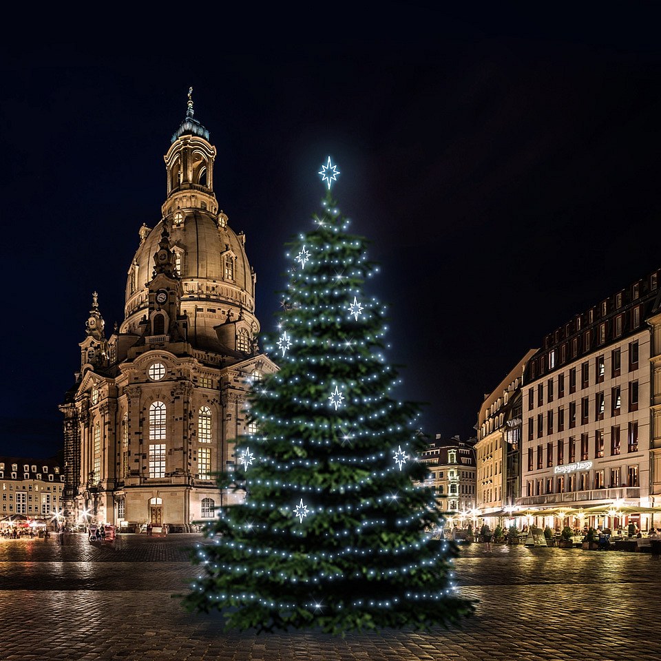 LED-Lichtset für Weihnachtsbäume 15-17 m hoch, Kaltweiß, Dekorationen DZ141S3